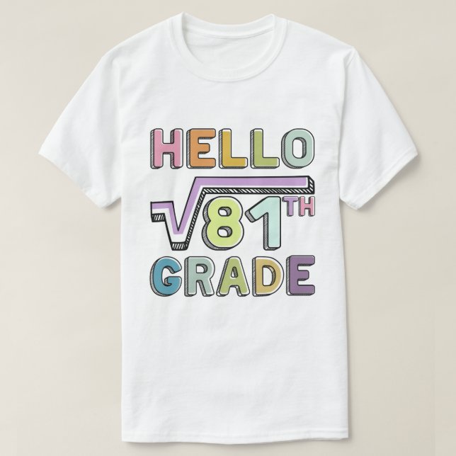 Hej 9:e Klass Funny Square Root of 81 Math  T Shirt (Design framsida)