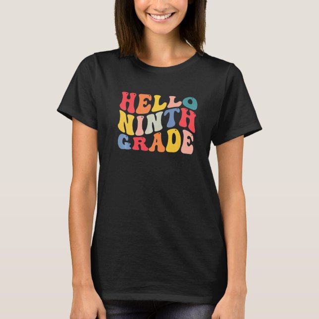 hej 9:e klass-läraren Back to school Retro T Shirt (Framsida)