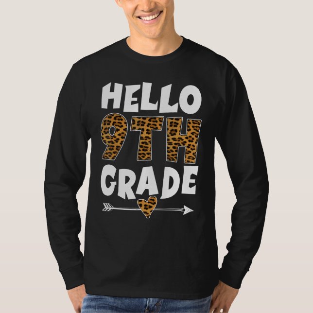Hej 9:e Klass Leopard nineth Klass Teacher Stud T Shirt (Framsida)