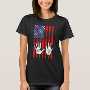 Hej Adjö Händer Academy Patriotic 4 juli T Shirt