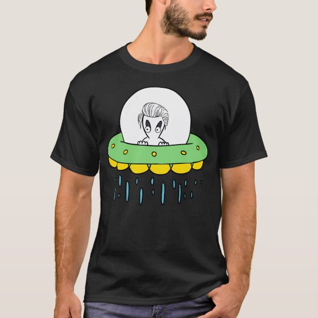 Hej Alien in Ufo T Shirt (Framsida)