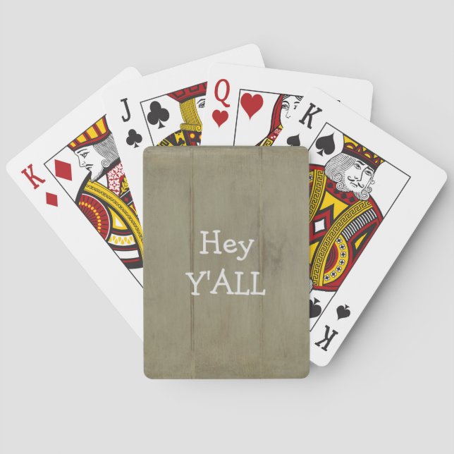 Hej ALLA Rustik Trä Spel Kort (Baksidan)