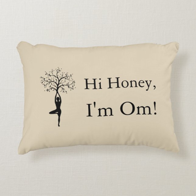 Hej, älskling, jag är Om! Yoga Inspired Throw Prydnadskudde (Framsidan)