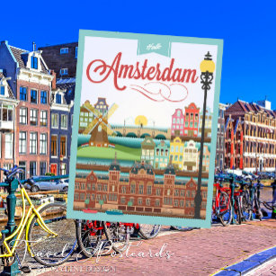 Hej Amsterdam Holland Travel Vykort