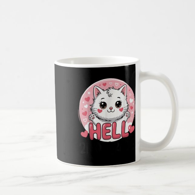 Hej andra 2:a klass söta katt för tjejer tillbaka  kaffemugg (Höger)