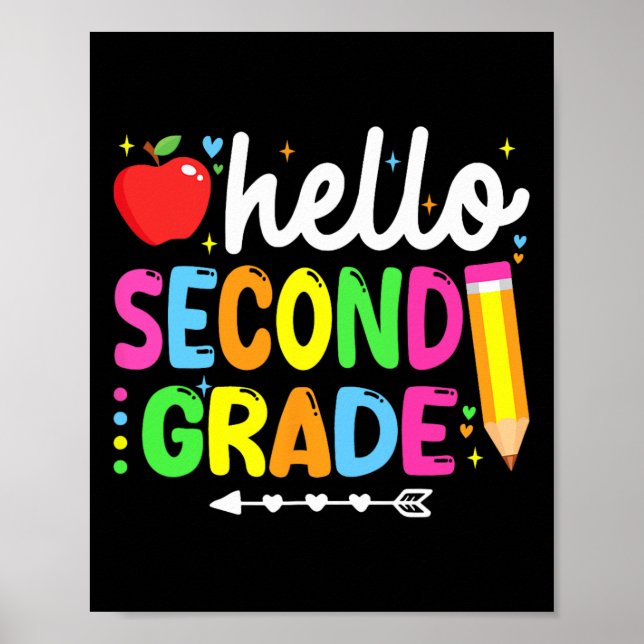 Hej andra klass 2:a klass tillbaka till skolan lär poster (Framsidan)