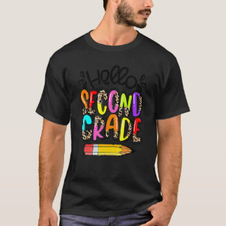 Hej andra klass Boho Leopard tillbaka till skolan  T Shirt