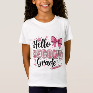 Hej andra klass Coquette-båge tillbaka till skolan T Shirt