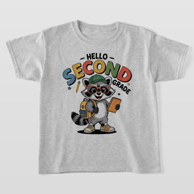 Hej andra klass Coquette Bow Lärare Flicka T Shirt (Laydown)