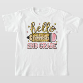 Hej andra klass Coquette Bow Lärare Flicka T Shirt