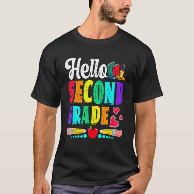 Hej Andra Klass Cute Boys Kids Back to school T Shirt (Framsida)