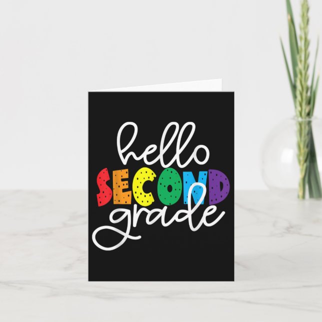 Hej andra Klass, första dagen andra Klass tillbaka Kort (Framsida)