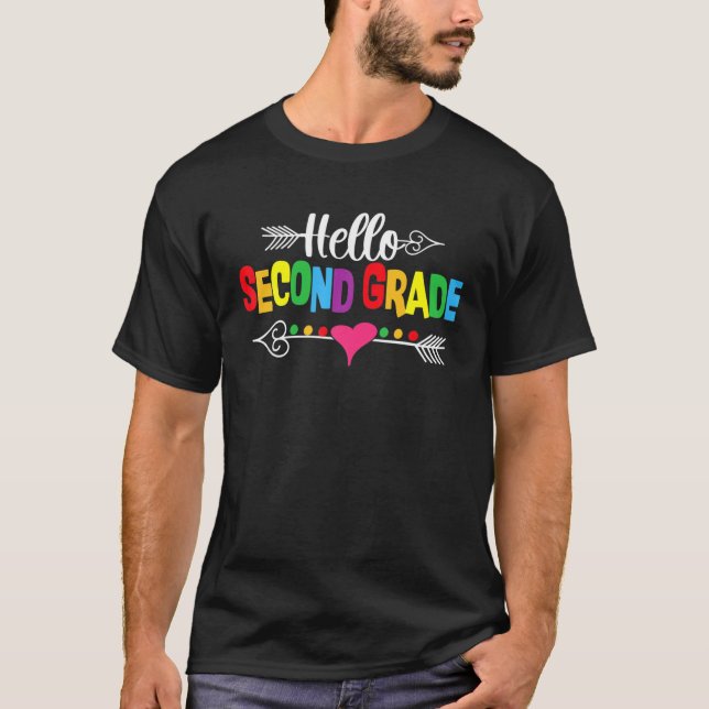Hej Andra Klass Funny 2ND Klass Back to school T Shirt (Framsida)