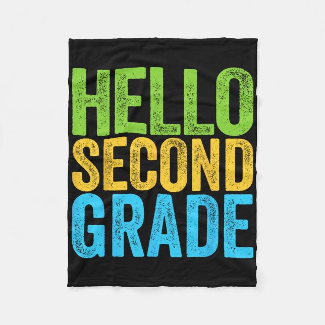Hej Andra Klass Kul 2:a Klass Tillbaka Till Skolan Fleecefilt (Framsidan)