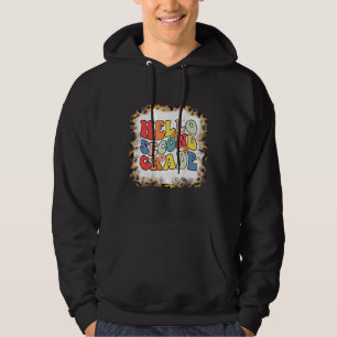 Hej andra klass lärare Leopard 1:a skoldagen Hoodie