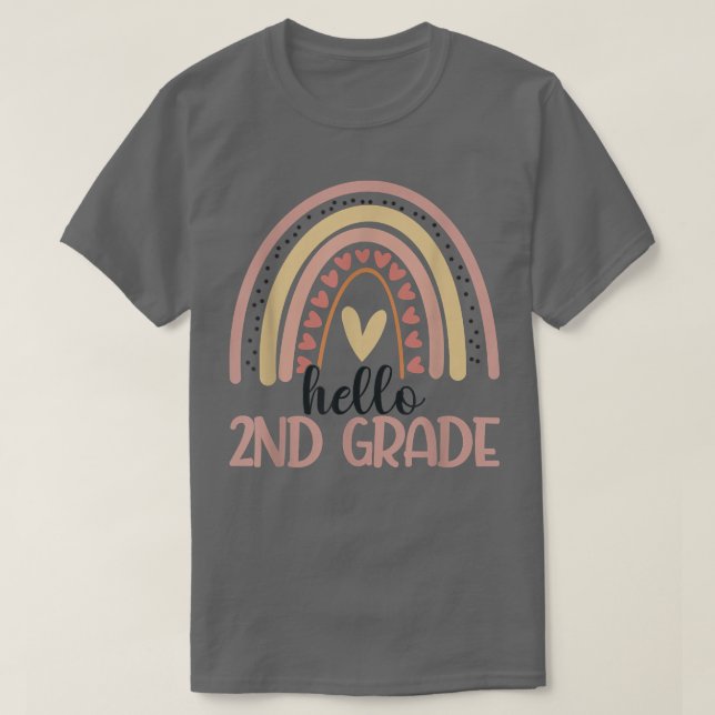 Hej andra Klass Rainbow Back to school andra Grad T Shirt (Design framsida)