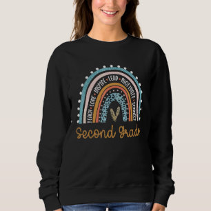 Hej andra klass regnbåge lärare studenter tillbaka t shirt
