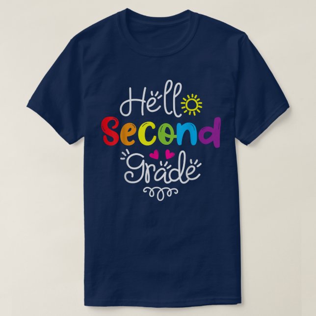Hej Andra Klass-Roligten andra Klass-Back to schoo T Shirt (Design framsida)
