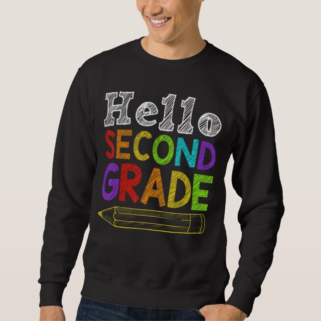 Hej andra Klass-teamet andra Klass Back to school  Lång Ärmad Tröja (Framsida)