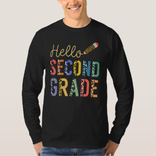 Hej andra klass tillbaka till skolan första dagen t shirt