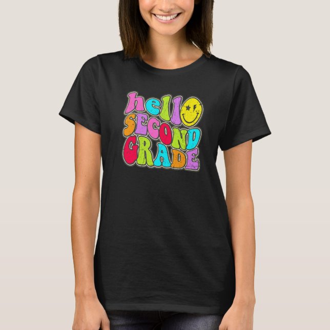 Hej andra klasslärare första skoldagen t shirt (Framsida)