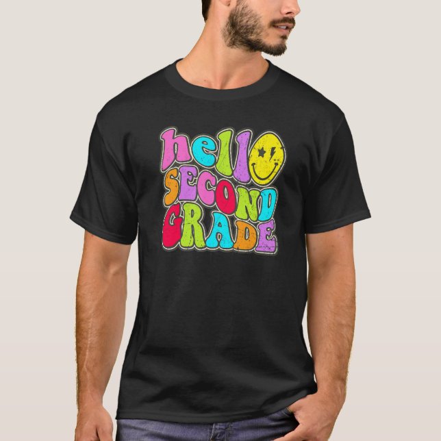 Hej andra klasslärare första skoldagen t shirt (Framsida)