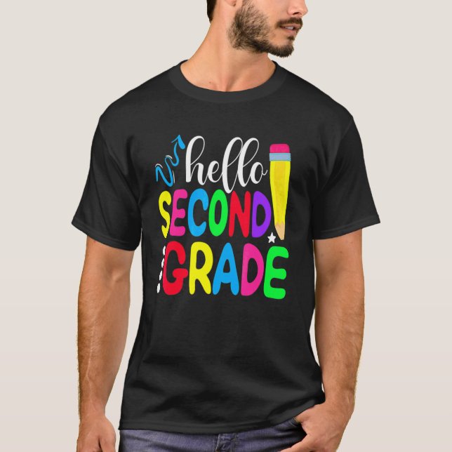 Hej andraklass team 2:a klass tillbaka till skolan t shirt (Framsida)