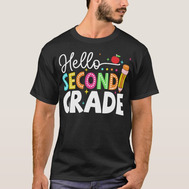 Hej andraklass team 2:a klass tillbaka till skolan t shirt (Framsida)