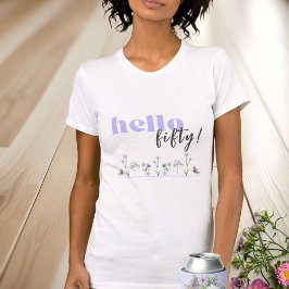 Hej (Anpassningsbar AGE) - Lavendel blommigtar föd T Shirt