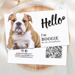 Hej Anpassningsbar Photo Social Media Pet Influenc Visitkort