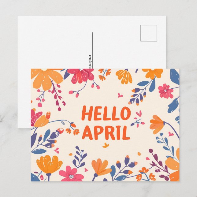 Hej April, Postcross Vykort (Fram/baksida)