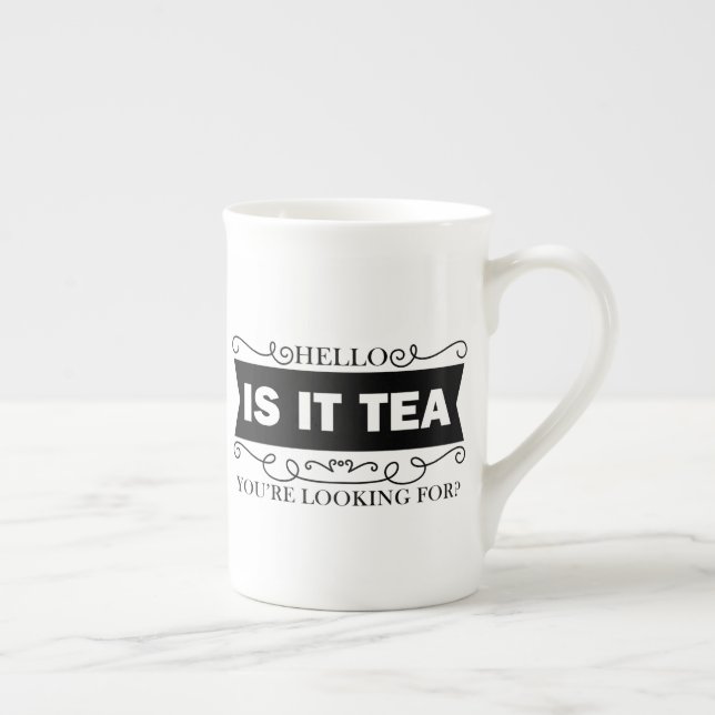 Hej är det tea du är Tittar för underbart parodi Benporslin Mugg (Höger)
