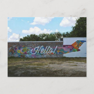 Hej Art Wall i Austin, Texas Postcard Vykort