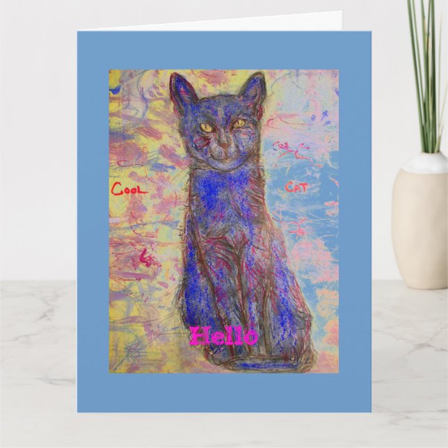 hej att du är en coola katt kort (Framsida)