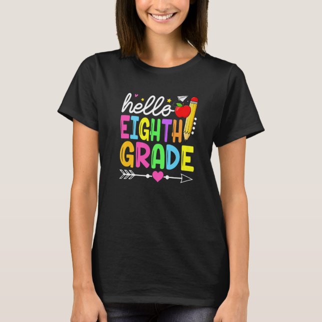 Hej Åttonde Klass Back to school Första dagen barn T Shirt (Framsida)