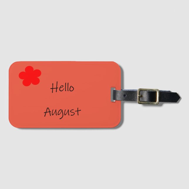 "Hej August" Luggage Tag Bagagebricka (Framsida horisontal)