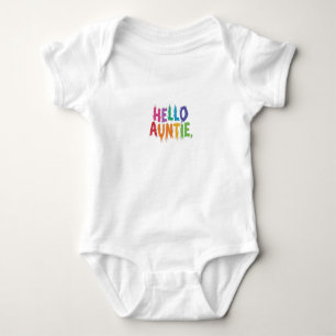 Hej Auntie baby body kostym design T Shirt
