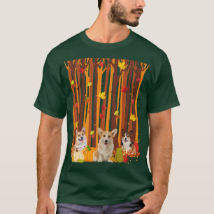 Hej Autumn Corgi Maple Löv Fall Pumpkin Manar Wo T Shirt