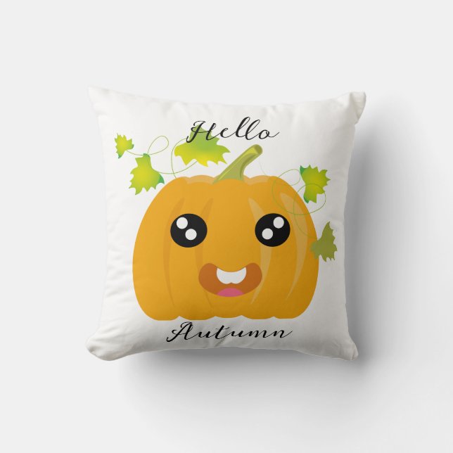 Hej Autumn - Cute Pumpkin Kudde (Framsida)