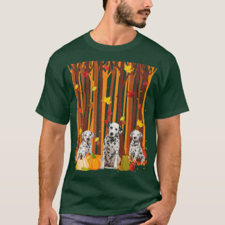 Hej Autumn Dalmatian Maple Löv Fall Pumpkin Manar T Shirt