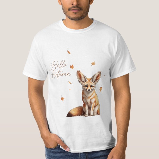 Hej Autumn Fennec Fox T Shirt (Framsida)
