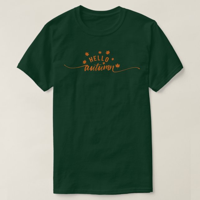 Hej Autumn Gult Löv Vackert T Shirt (Design framsida)