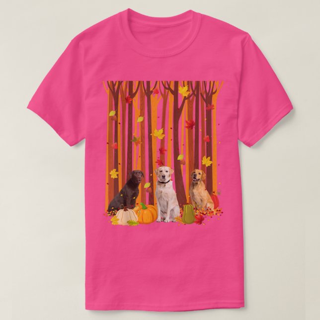 Hej Autumn Labrador Maple Löv Fall Pumpkin Manar T Shirt (Design framsida)