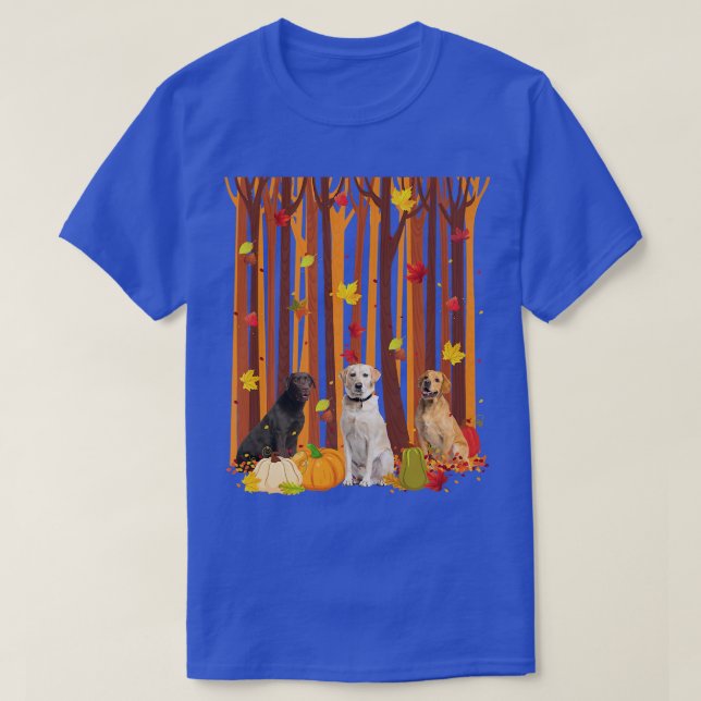 Hej Autumn Labrador Maple Löv Fall Pumpkin Manar T Shirt (Design framsida)