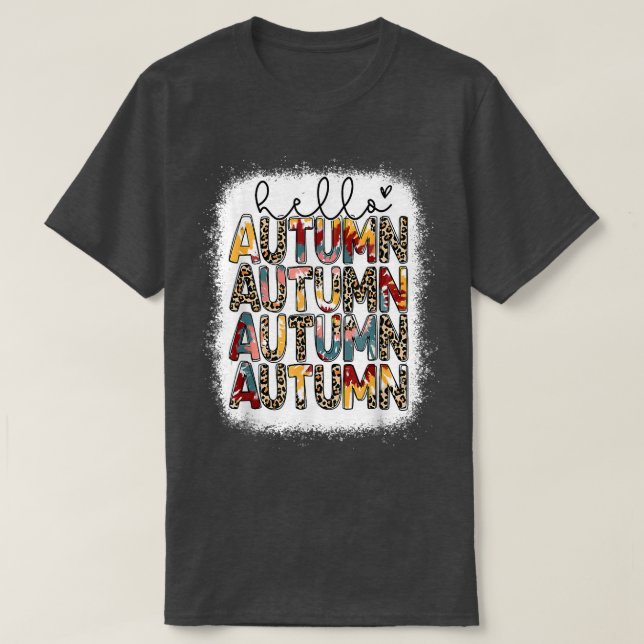 Hej Autumn Leopard Fall Yall Hej Fall Autumn M T Shirt (Design framsida)