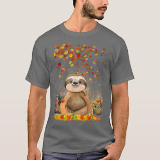 Hej Autumn Maple Sloth Löv Fall Cute Sloths Lov. T Shirt