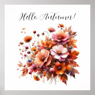 Hej Autumn Vild Flowers Poster