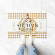 Hej Autumn White Pumpkin Gingham Play Namn