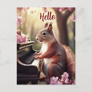 Hej av bläckstråle från djur som spelar piano vykort