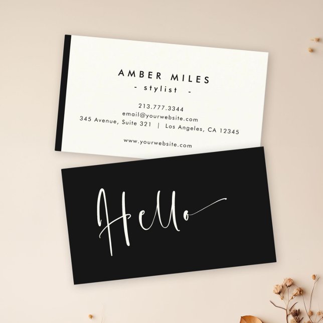 Hej av minsta möjliga Elegant i Black Ivory Chic S Visitkort (Less is more with this sleek and stylish business card! ✨ )